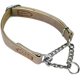 thumbnail image 1 of Collar de cadena de acero inoxidable ajustable, collar de entrenamiento de cuero para perros pequeños, medianos y grandes, m (33 cm-47 cm) caqui Feliz Sencillez, 1 of 5