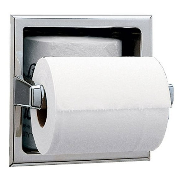 Bobrick B-6637 - Recessed Toilet Tissue Dispenser with Storage for Extra Roll