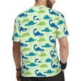 thumbnail image 2 of Wukai Cute Dinosaur Blue Green Print Men's Short-Sleeved Mesh T-Shirt,Quick-Dry Short Sleeve Workout T-Shirt-6X-Large, 2 of 8
