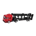 thumbnail image 2 of Camión de remolque de juguete, vehículos de construcción, vehículos de ingeniería realistas para niños, coche de plataforma plana Rojo, 2 of 9