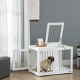 thumbnail image 2 of PawHut 31.5" Dog Crate Furniture with Double Doors, for Medium Dogs, White, 2 of 10