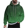 thumbnail image 2 of Sudadera con capucha para hombre, estilo casual, con cuello redondo, estampado, manga larga, blusa de poliéster, 2 of 6