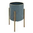 thumbnail image 2 of Sagebrook Home S/2 Jardinière sur Support en Métal, Turquoise/or, 2 of 2