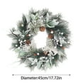 thumbnail image 2 of 18 Inch Winter Wreaths for Door Outside, Large Size White Christmas Wreath with Berries Pinecones Snowflakes for Xmas Home Indoor Outdoor, 2 of 7