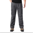 thumbnail image 2 of YUELONGHU Men's Casual Cargo Pants Mens Cargo Pants Black Mens Loose Casual Pocket Straight Solid Color Outdoor Overalls Trousers Xxl, 2 of 6