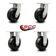 thumbnail image 2 of 8 Inch Extra Heavy Duty Phenolic Wheel Caster Set 2 Swivel 2 Rigid Set of 4 SCC, 2 of 2