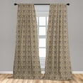 thumbnail image 5 of Ambesonne Victorian Curtains, Flora Baroque Classy, Pair of 28"x84", Warm Taupe and Sand Brown, 5 of 5