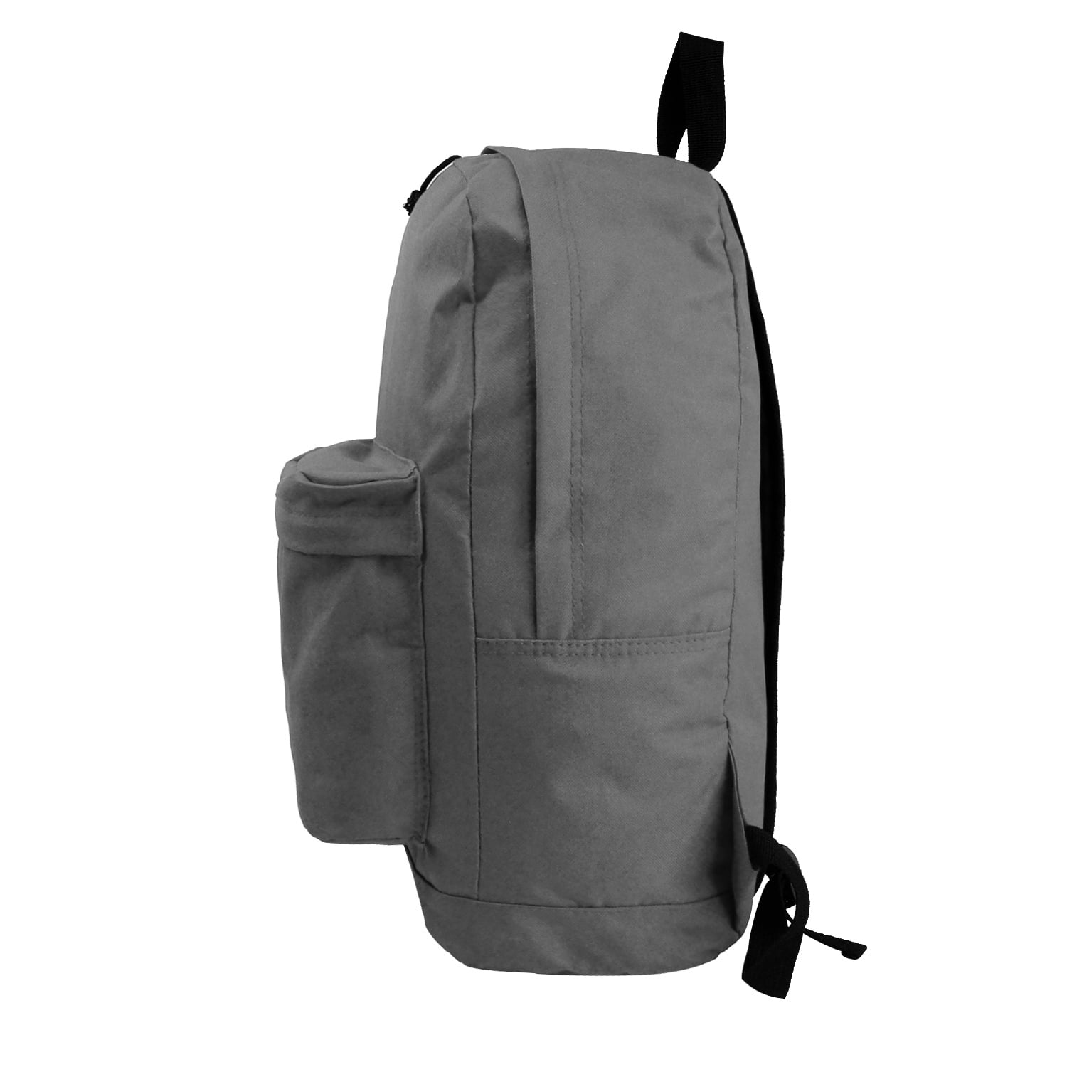 K-Cliffs Case 36pc Classic 18" School Bookbag Basic Simple Book Bag Casual Daily Daypack w/Curved Shoulder Straps -Grey