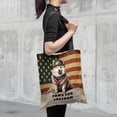 thumbnail image 4 of Freedom Paws Patriotic Samoyed Vintage Memorial Day All Over Print 3D Canvas Tote Bag Siberian Sammy Dog Lover Reusable Handbag - 12006, 4 of 5