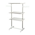 thumbnail image 3 of Foldable 3 Tier Clothes Drying Rack Rolling Collapsible Laundry Dryer Heavy-Duty Towel Holder Indoor Outdoor Stainless Steel Rods, 3 of 7