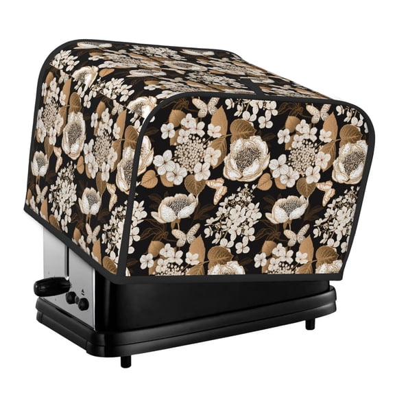 Xecao Retro Hydrangeas Print 4 Slice Toaster Cover with Pockets, Small Appliance Cover, Dust and Fingerprint Protection, Machine Washable