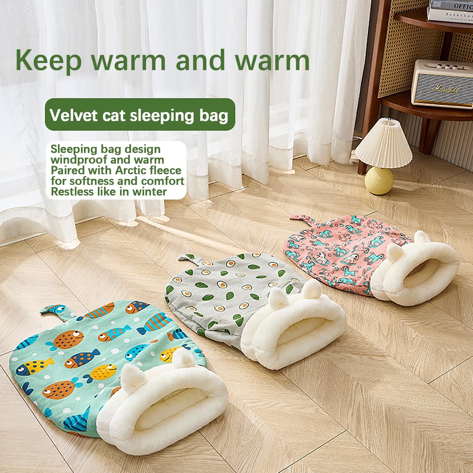 Cat Cushion Bag, Cat Sleeping Bag, Soft Cat Sack, Semi-Closed Pet Sleeping Bed, Pet Snuggle Sack for Cats Dog Bed for Camping Heat Bag, Comfortable for Cats and Small Dogs