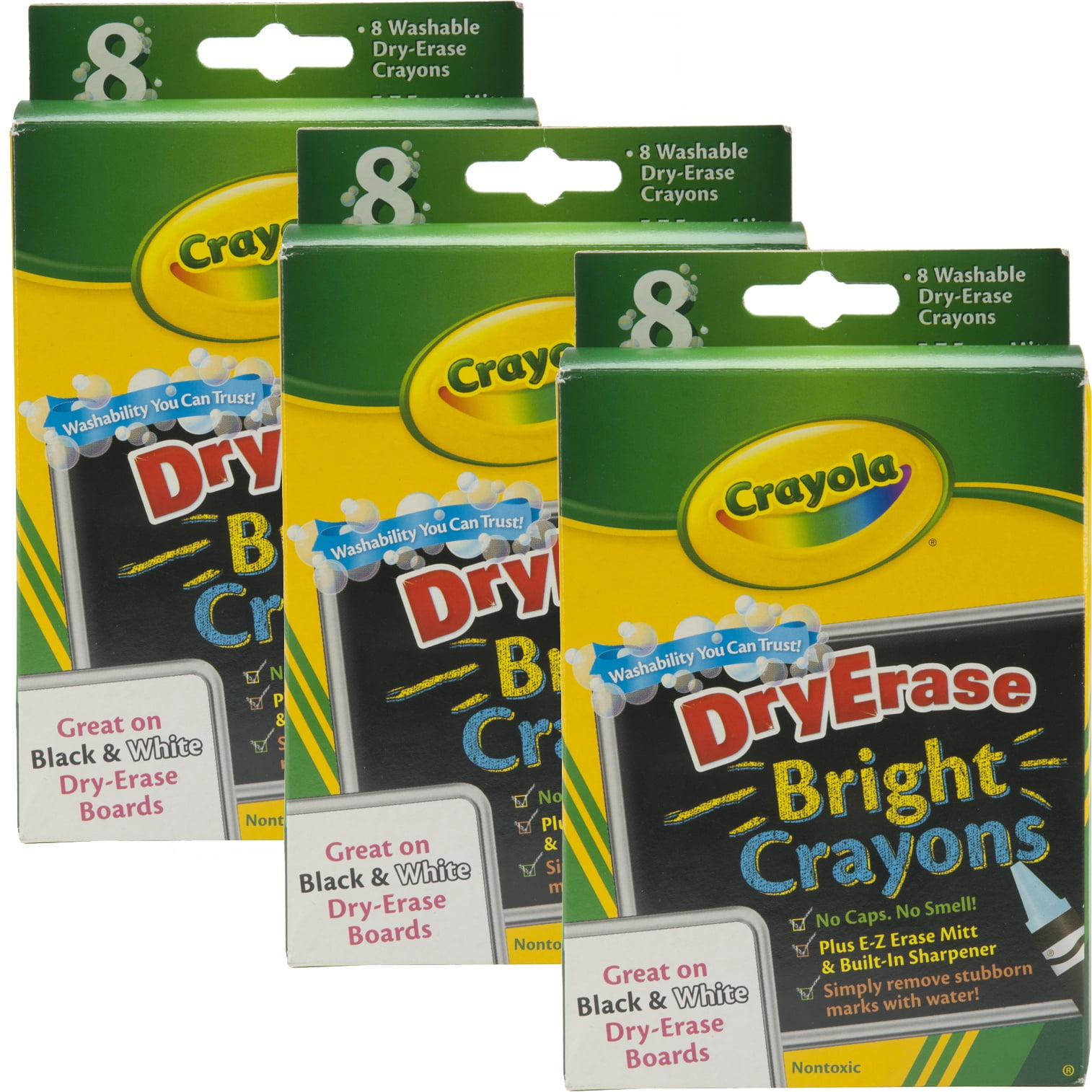 Crayola Washable DryErase Crayons 8 Count, Multipack Of 3