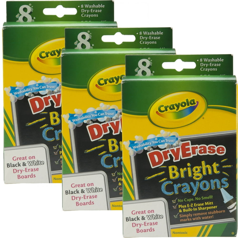 Crayola Washable DryErase Crayons 8 Count, Multipack Of 3 Walmart