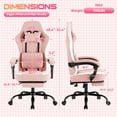 thumbnail image 2 of Gianna Ergonomic High‑Back Computer Gaming Chair with Footrest with Adjustable Height, Lumbar Support & Headrest, Pink, 2 of 7