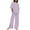 Purple/linen set for women 2025, variant on Dazajoo Women's 2 Piece Linen Set Summer Short Sleeve Crew Neck Tops and Wide Leg Pants with Pockets Vacation Sale,Purple,L