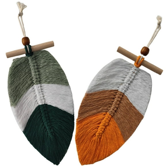 Hytrove 2Ud Tapiz Colgante Macrame De Hojas Con Para Decorar O Apartamento