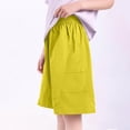 thumbnail image 4 of ATOGUTA Baggy Cargo Shorts Boy Size 3T-15 Kids Athletic Basketball Shorts Casual Elastic Waist Summer Clothes with Pockets Yellow, 4 of 5