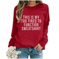 thumbnail image 2 of WEAIXIMIUNG Sweatshirts pour Femmes Mode Décontractée Couleur Unie Manches Longues Imprimé Lettre Col Rond Hoodie, 2 of 4