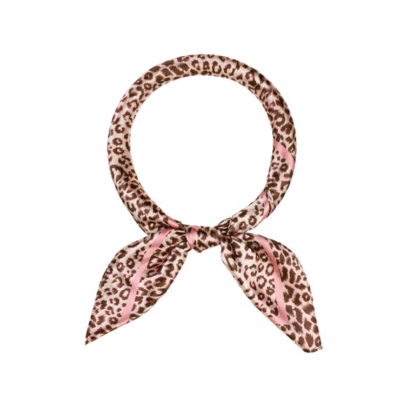 INSPIRE CHIC Women Leopard 35" Large Square Scarves Silky Satin Shawl Head Wrap Neck Scarf 90x90cm Pink