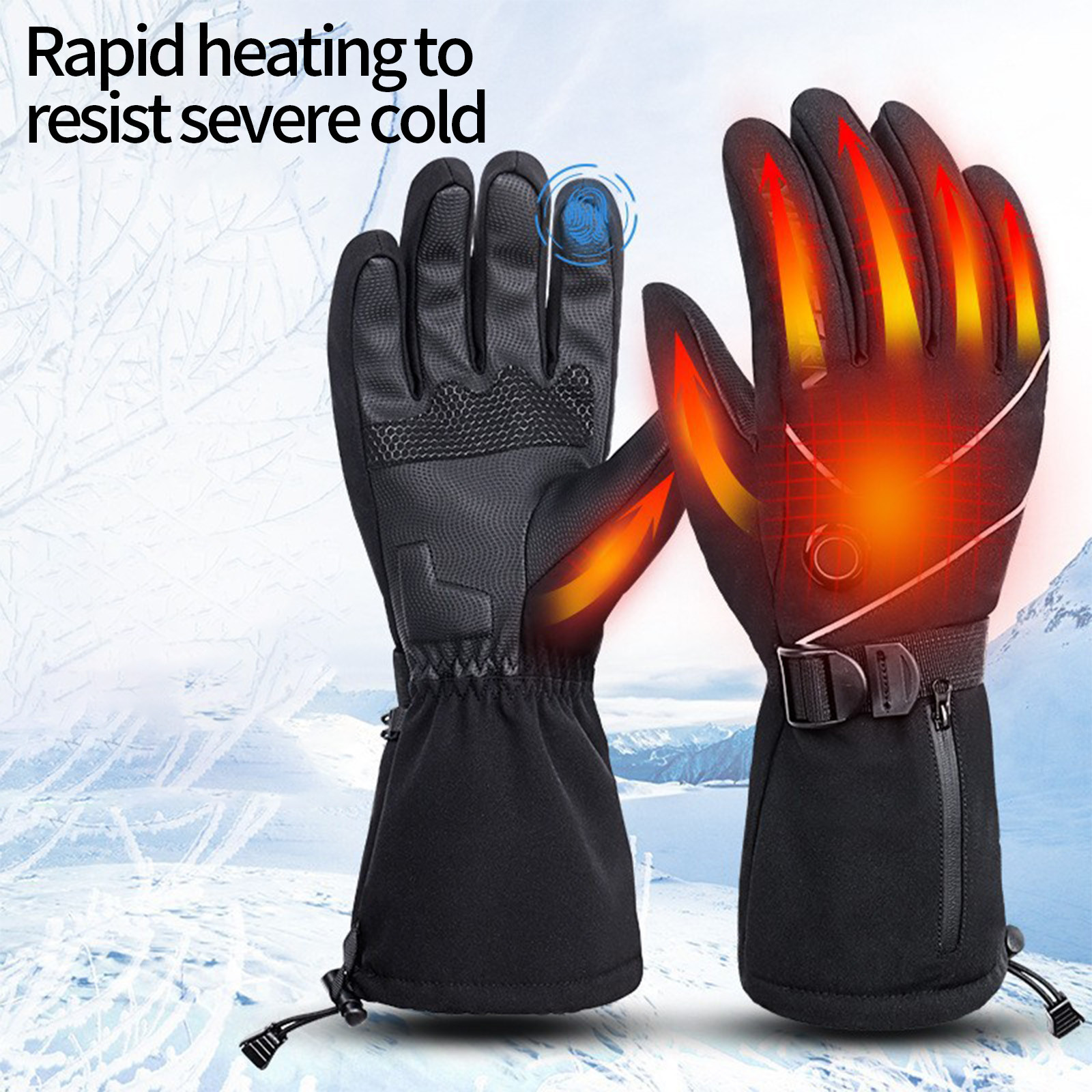 Gants D'Hiver Tactiles Homme/Femme - Polaire, Imperméables, Coupe-Vent - Pour Ski, Vélo, Randonnée - Réfléchissants