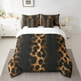 thumbnail image 2 of Manfei Leopard Cheetah Print Twin Bedding Sets 7-Piece, Black Gold Glitter Bedding Comforter Set, Modern Fashion Reversible Sheet Sets, Microfiber Bedroom Decor, 2 of 7