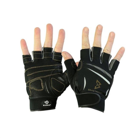 Bionic Glove BMFX-W-P-BK-MD Womens Beast Mode Fitness Fingerless - Black, Medium