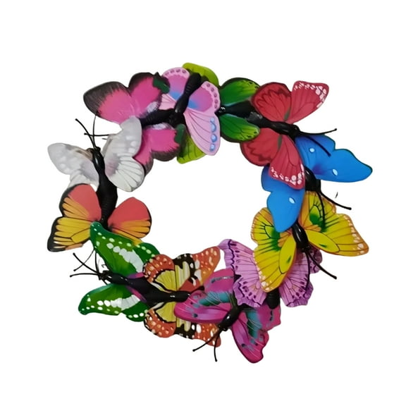 Tainini Small Butterflies Wreath Artificial Spring Wreath Front Door Wreath Butterfles Garden Wreath Door Hanging Ornament 10cm/3.4 Inch