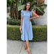 thumbnail image 5 of Vestido Simplee para mujer, a rayas, midi, azul veraniego, talla S, 5 of 6