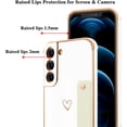 thumbnail image 3 of Compatible with Samsung Galaxy S22 Plus 6.6" 2022 Case Thin for Women Girls,Soft TPU Plating Bumper Wristband Holder Case Slim Anti-Scratch Shockproof Love Heart Cute Case(Elegant White), 3 of 14