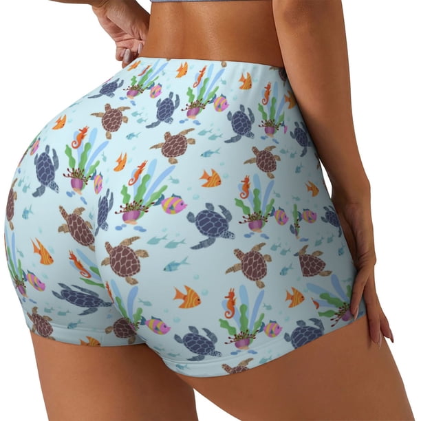 Fotbe Turtle Shorts Sin Costuras – Shorts Deportivos de Cintura Alta para Mujer, Elásticos para Gimnasio, Yoga, Running o Ciclismo-Small