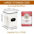 thumbnail image 2 of Paquete de 4 recipientes herméticos grandes para almacenar alimentos con tapas (5,2 l/176 oz), contenedores de plástico sin BPA para organizar la cocina y la despensa para almacenar cereales, harina, 2 of 7