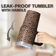 thumbnail image 5 of Geometric Pattern 20oz Textured Stainless Steel Tumbler, Double Wall Insulated Travel Coffee Mug with Handle, Leak Proof, 5 of 5