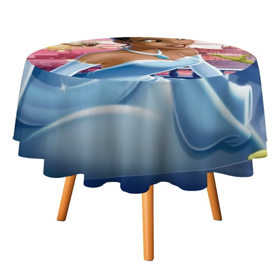 Tiana The Princess and the Frog-Theme Round tablecloth has an iconic print, fits most tables, and is easy to care for perfect gifts for fans friends and family.diameter60''(152cm)
