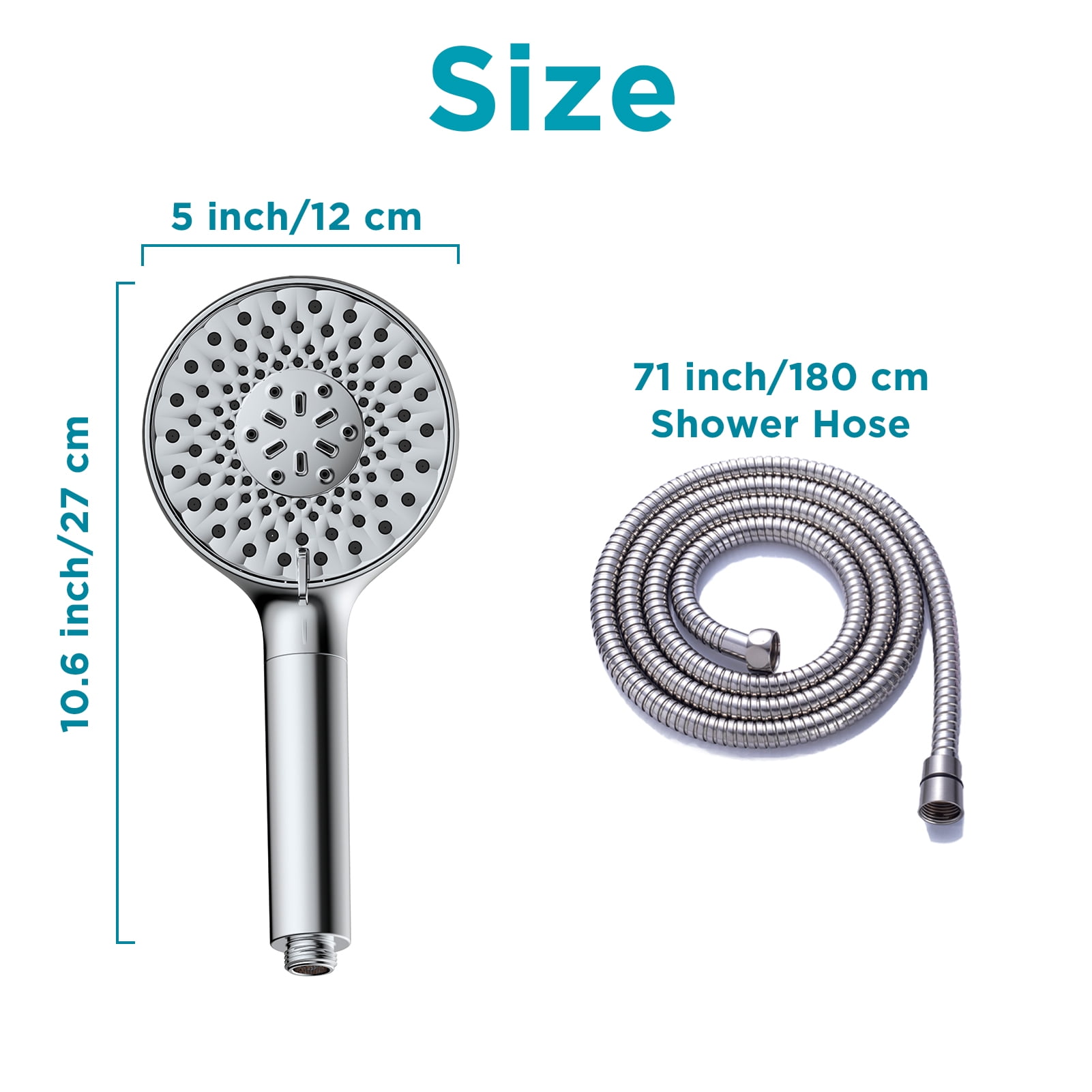 VXV Filtered Shower Head, 9 Modes High Pressure Shower Head with Handheld, with 71" Shower Hose &  Adjustable Bracket Filter Shower Head, Remove Chlorine & Hard Water, Chrome