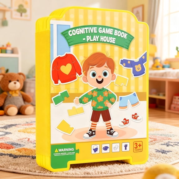 Loespoir Quiet Book For Toddlers Kids, Travel Toys Activity Book With Dress-Up Doll Sticker Puzzles Early Learning Educational Toys, for Travel Entertainment and Skill Development