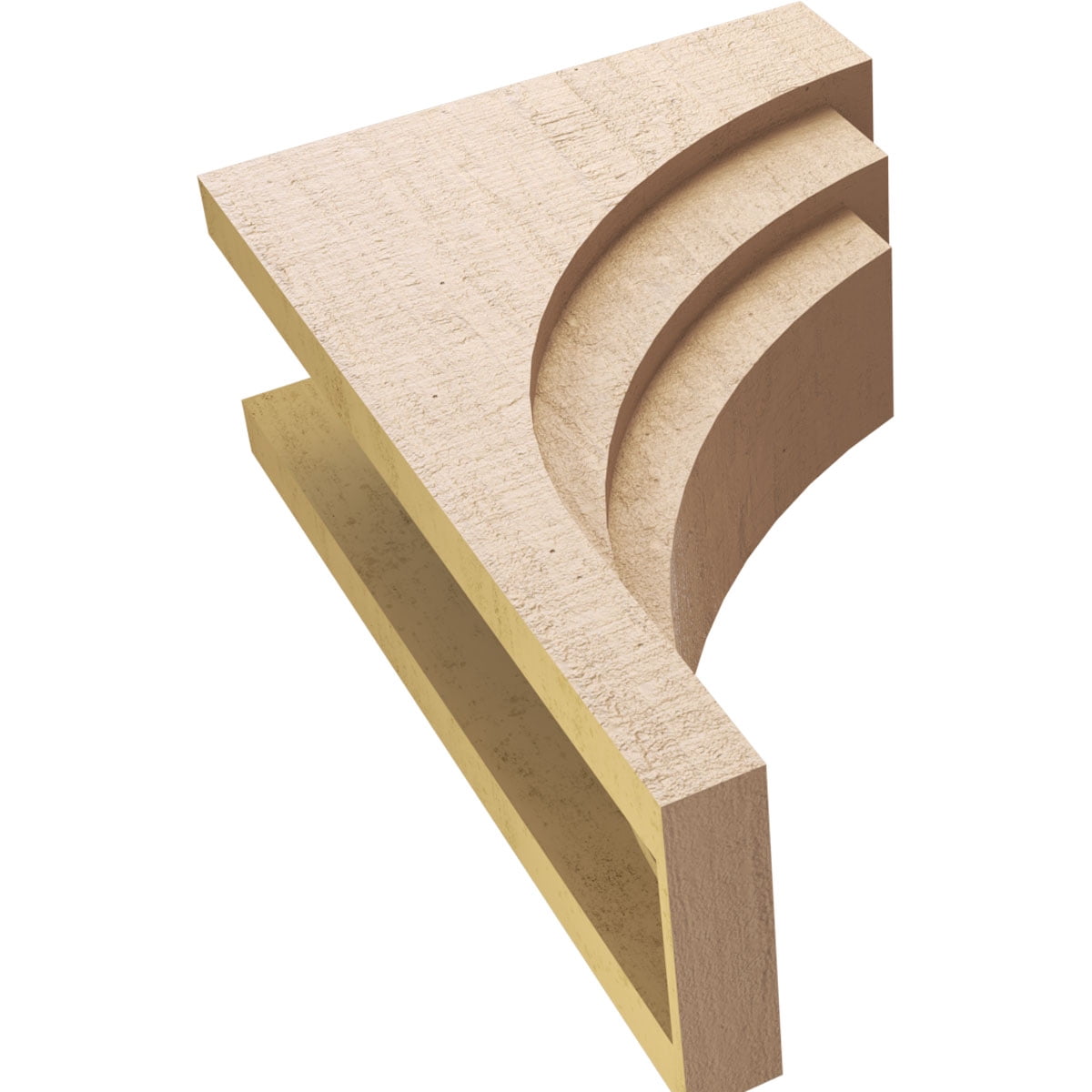 10"W x 20"D x 30"H Classic Rockford Rough Cedar Woodgrain TimberThane Corbel, Primed Tan