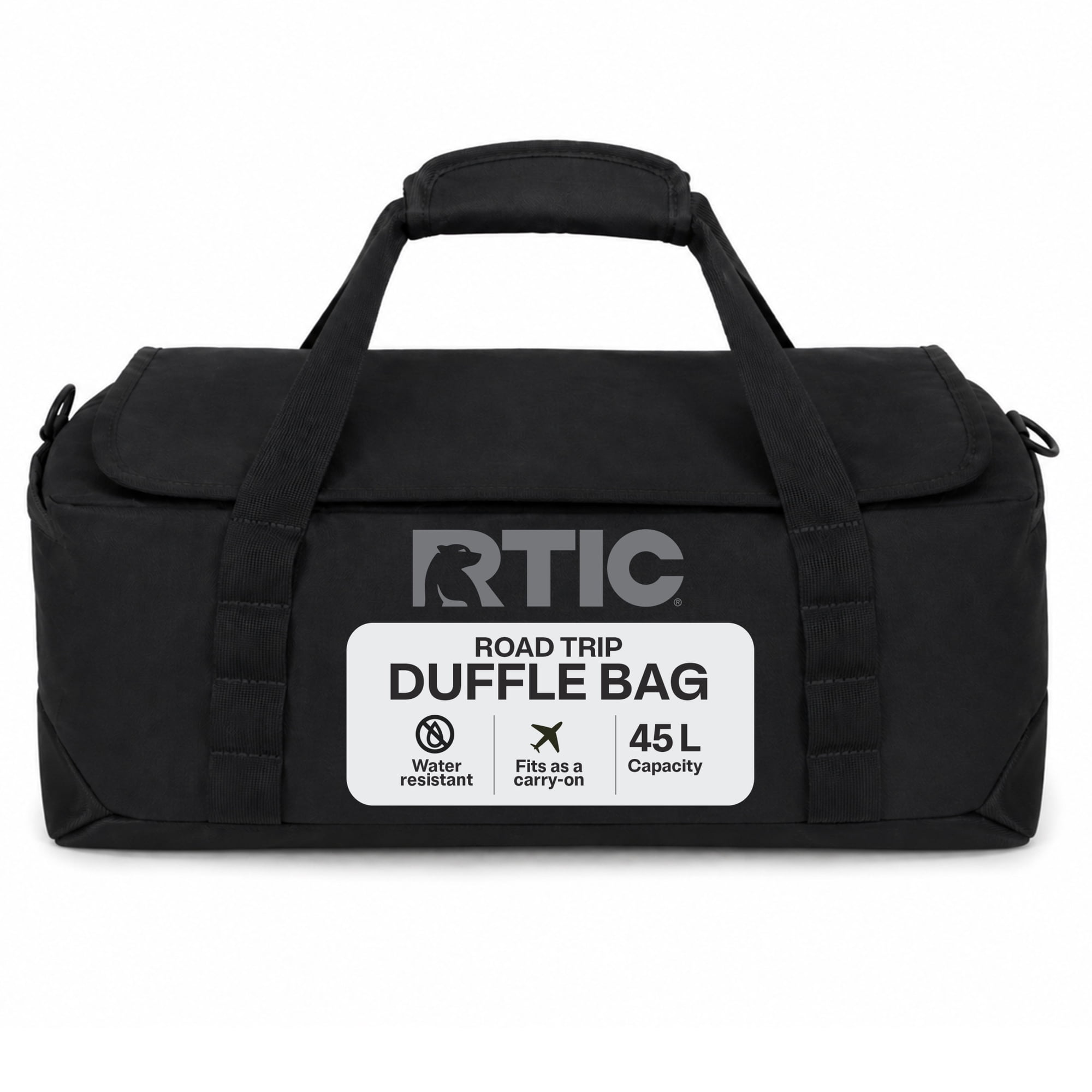 RTIC Road Trip Medium Water-Resistant Duffle Bag, Black