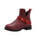 thumbnail image 2 of Botas cortas de invierno Wmkox8yii Mujer Cabeza Redonda Tacones Bajos Hebillas Metal, 2 of 9