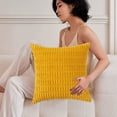 thumbnail image 7 of Decorative Throw Pillow Covers 22x18 Flower Pillow Cover Faux Lambswool Cushions Cover Sofa Pillow Cushions Yellow, 7 of 7