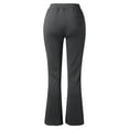 thumbnail image 5 of OSOLU Women's Pants Solid Color Button Down Knit Flared Trousers High Waist Slim Fit Bootcut Slacks Stretchy Soft Comfortable Daily Wear Vacation Playful Trousers, 5 of 5