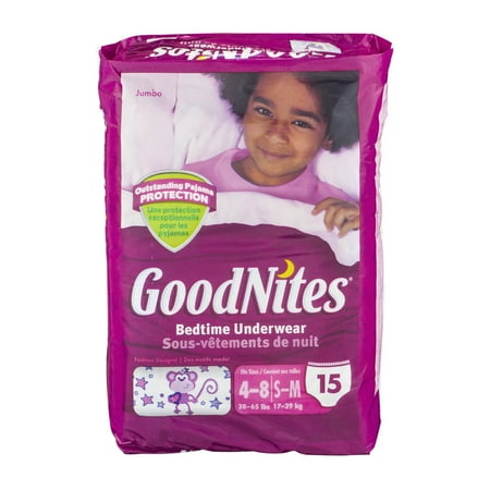 GoodNites Bedtime Underwear 4-8/S-M Fashion Designs - 15 CT