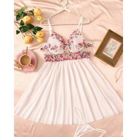 Plus Size Bridal Lingerie Set Mesh Slip