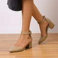 thumbnail image 6 of BURUDANI Women's Strappy Chunky Heel Dress Pump Shoes, 6 of 8