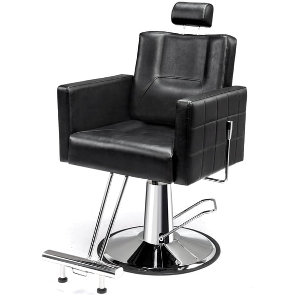 KtaxonHydraulic Barber Chair, 330 lbs  Heavy Duty Capacity Reclining Salon Stool, Black Leather