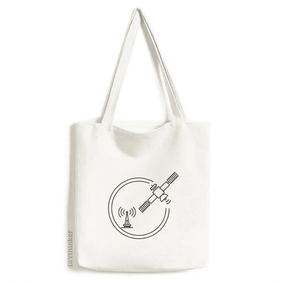 Satellite Signals Around Receiving Tote Canvas Bag Shopping Satchel Casual Handbag