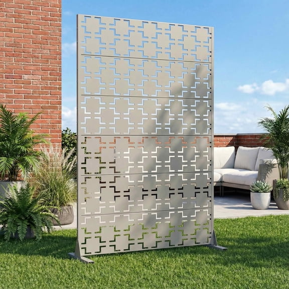 MAYEERTY 72x47 Gray Outdoor Natural Privacy Panel Screen, 6 Piece Set Natural Folding Divider for Backyard and Garden
