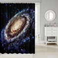 thumbnail image 2 of Manfei Vintage Spiral Galaxy Shower Curtain 72Wx72L,Celestial Stars Bathroom Curtain,Silver Brown Blue, 2 of 5
