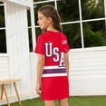 thumbnail image 5 of Grblisyd Red White and Blue Dress for Girls Patriotic Short Sleeve Crewneck A Line Dresses Independence Day 250 Anniversary USA Flag Outfits, 5 of 6