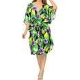 thumbnail image 6 of HAPPY BAY Women's Summer Loungewear Relaxed Fit Caftan Mini Casual Sundress 2X-3X Grape, Floral, 6 of 6